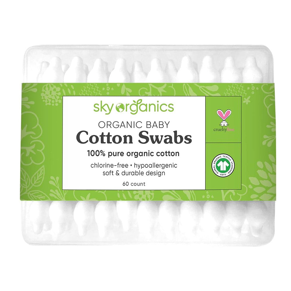 Sky Organics Organic Baby Cotton Swabs, 60 Ea